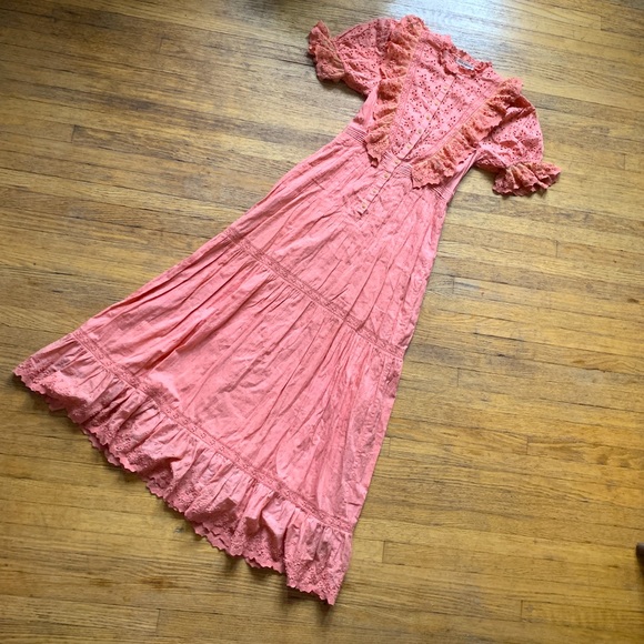 Ulla Johnson ‘Antique Pink’ Lace Maxi Dess - Picture 2 of 12